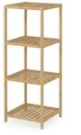 Relaxdays Badregal, Bambus, 4 Ablagen, HxBxT: 116,5x38x39,5 cm, Standregal f&uuml;r