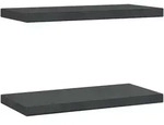 vidaXL Wandregale 2 Stk. 50x23,5x3 cm Schwarz Edelstahl