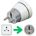 Hama Reisestecker UK auf Deutschland Wei&szlig;