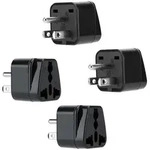 Intirilife 4x Steckdosen Adapter in SCHWARZ - 4er Set Typ B Stromadapter...