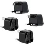Intirilife 4x Steckdosen Adapter in SCHWARZ - 4er Set UK Typ G Stromadapter