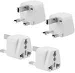 Intirilife 4x Steckdosen Adapter in WEISS - 4er Set UK Typ G Stromadapter