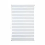 Relaxdays Doppelrollo Klemmfix ohne bohren, Seitenzugrollo mit Streifen, Duo-Rollo