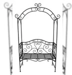 DELUKE Gartenbank LONI mit Rosenbogen - 124cm Breit, Stahl, Schwarz |...