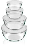 Arendo Glassch&uuml;ssel-Set mit Deckeln, 4-teilig, 0,7/1,1/2,7/4,4 l, Borosilikatglas,