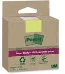 POST-IT 654 RSS3COL Haftnotiz Super Sticky 100% Recycling Notes - 76 x 76 mm,...