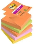 Post-it Super Sticky Z-Notes Haftnotizen 76 x 76 mm Farbig Sortiert Boost 90 5 St&uuml;ck
