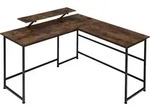 tectake Schreibtisch Melrose 140x130x76,5cm Industrial Holz Dunkel, Rustikal