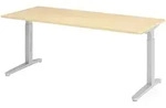 b&uuml;m&ouml; manuell h&ouml;henverstellbarer Schreibtisch 180x80 in Ahorn, Gestell in...