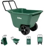Gartenwagen Schubkarre kippsicher 250 kg 90 L Kunststoffwanne Stahlgriff PU R&auml;der