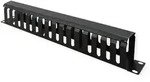VALUE 19-Zoll-Frontplatte 1 HE mit Rangierkanal 40 x 80 mm, schwarz