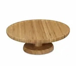 Relaxdays Tortenplatte rund, 33 cm, aus Bambus, mit Standfu&szlig;, H x D: ca. 11,5...