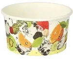 Papstar Eisbecher "Fr&uuml;chte", 250 ml, rund &Oslash; 9,6 cm, 6 cm, Pappe mit