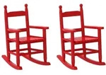 vidaXL Schaukelstuhl f&uuml;r Kinder 2 Stk. Rot Massivholz Pappel
