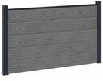 vidaXL zaunset 180 x 105 cm WPC und Aluminium Grau