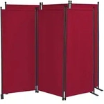QUICK STAR 2x Paravent 3tlg. 170x165cm Rubinrot