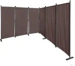 QUICK STAR Paravent 6tlg. 340x165cm Beigegrau