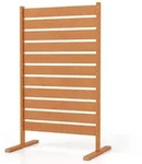 COSTWAY wetterfester Sichtschutzzaun, Holzoptik, HIPS & Metall, 93&times;154,5cm,...