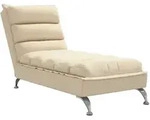 vidaXL Chaiselongue mit Kissen Creme Stoff