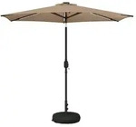 vidaXL Gartenparasol mit LED-Lichtern und Sockel 270 x 270 cm