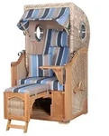 Mr. Deko Strandkorb Komplettset - bene living - Ammersee Single Teak - PE shell...