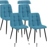CLP 4er Set Esszimmerst&uuml;hle Tilde Stoff HBT: 84x45x55 cm hellblau Stoff