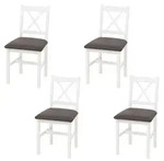 Mendler 4er-Set Esszimmerstuhl HWC-F77, Lehnstuhl K&uuml;chenstuhl Stuhl,...