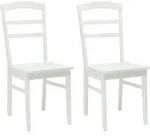vidaXL Esszimmerstuhl 2 pcs Wei&szlig; Massives Gummiholz