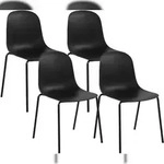 CLP 4er Set Stapelst&uuml;hle Hardin Kunststoff HBT: 85x51x55 cm schwarz