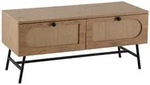 KADIMA DESIGN Lowboard 100x45x40 cm TV-Kommode mit Eiche-Dekor & Rattan, Design