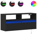 vidaXL TV-Wandschrank mit LED-Beleuchtung Schwarz 100x31x45 cm