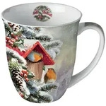 Ambiente Tasse 10cm Porzellan 0,4L Rotkehlchen Motiv - Keramiktasse...