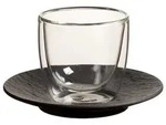 Villeroy & Boch Manufacture Rock Espressoglas mit Untertasse 60 ml schwarz