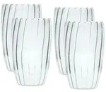 Intirilife 4x Doppelwandiges Thermo Glas - Striped Style - 350ml - Mundgeblasen