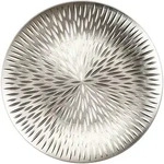 Dekoteller 33cm Kunststoff mit Strahlen Muster - Silber