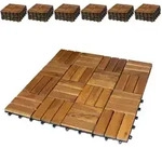 BigDean 66er Pack Holzfliesen f&uuml;r Balkon 30x30 cm - 6 Quadratmeter - aus