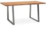 Esszimmertisch Massiv Industrial | 120x60 cm Akazie mit Baumkante | Goldbraun