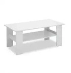 Relaxdays Couchtisch, HBT: 43,5x100x50 cm, Wohnzimmertisch mit unterer Ablage,