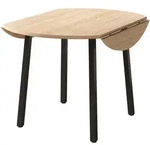 OKWISH Esstisch MDF Eichefarben 100x100 cm, runde klappbare Tischplatte,...