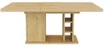 OKWISH Esstisch MDF Eichenfarbe 140/180x80x75 cm, ausziehbar, mit Stauraum und...