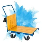 PROREGAL Transportwagen | HxBxH 93x51x95cm | Traglast 180kg | Lichtblau