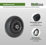 Baumarktplus Sackkarrenrad PU-Rad 260x85 mm 3.00-4 60 mm versetzte Nabe &Oslash; 20 mm