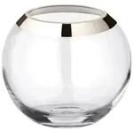 EDZARD Vase Kugelvase Mirinde, mundgeblasenes Kristallglas mit Platinrand, H 18...