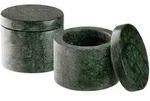 APS Dose MINERA 2er Set - Marmor, &Oslash; 6 cm, H&ouml;he 5 cm, 40 ml, gr&uuml;n, Unikat...