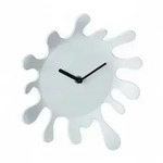 Relaxdays Wanduhr Farbklecks, HxB: 25 x 22,5 cm, batteriebetrieben, ohne Zahlen,