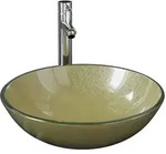 vidaXL Badezimmer Waschbecken mit Wasserhahn und Ablaufgarnitur Gold