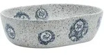 vidaXL Aufsatzwaschbecken Grau und Blau Oval 47x33x13 cm Keramik