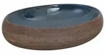 vidaXL Aufsatzwaschbecken Braun und Blau Oval 59x40x15 cm Keramik