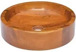 vidaXL Waschbecken Massivholz Teak &Phi;40x10 cm