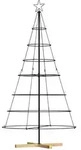 vidaXL Weihnachtsdeko mit St&auml;nder Schwarz 180 cm Stahl